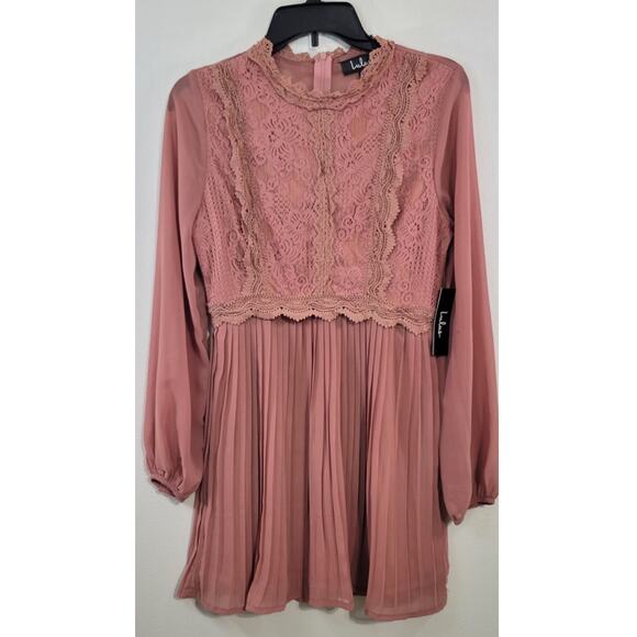 Zara Dress Womens Medium Charlisa Rusty Rose Lace Dress Whimsical Boho Dess NWT - Picture 3 of 13